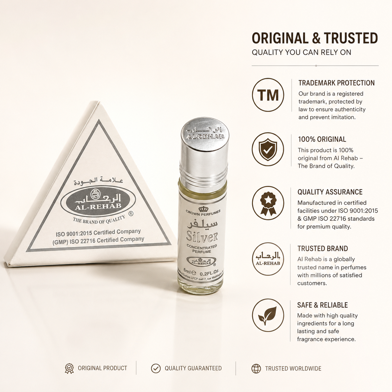 Al-Rehab Silver Concentrated Perfume Oil 6ml | Alcohol-Free Roll-On Attar | Long Lasting | Made in UAE | Unisex