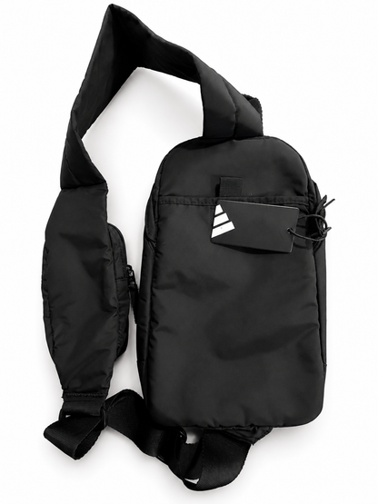 Adidas Black Crossbody Sling Bag – Lightweight Adjustable Shoulder Chest Bag with Multiple Zip Pockets