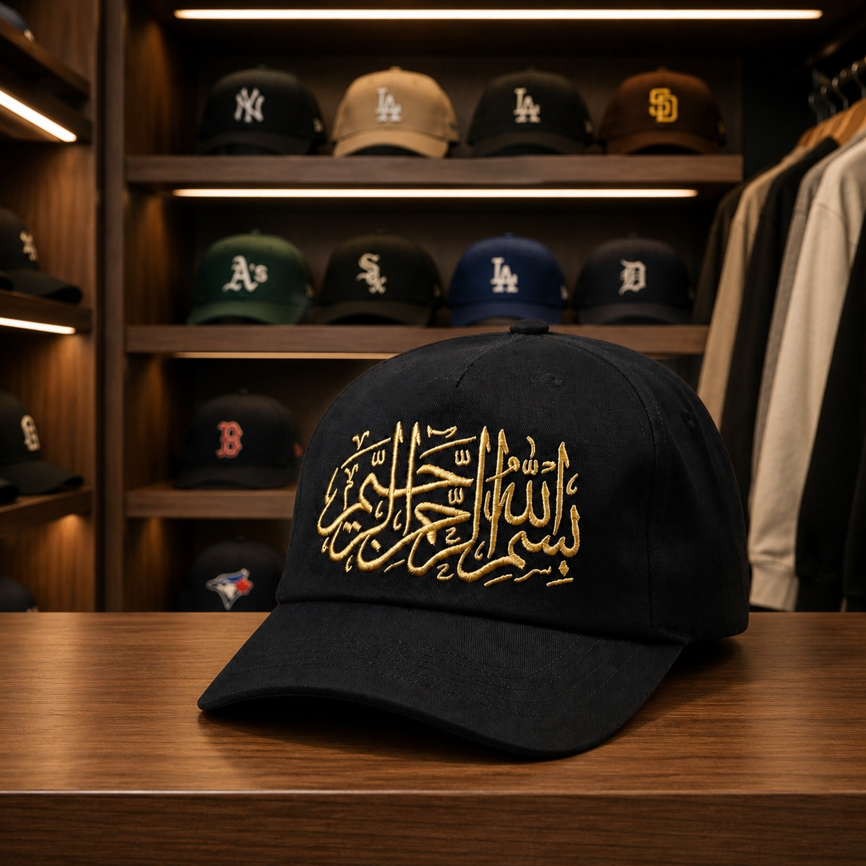 Premium Arabic Embroidery Unisex Baseball Cap – 100% Cotton Adjustable Hat