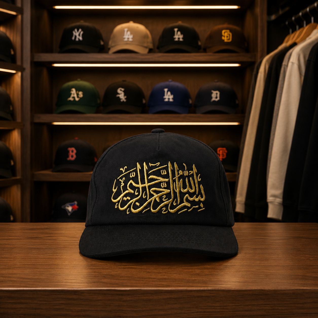 Premium Arabic Embroidery Unisex Baseball Cap – 100% Cotton Adjustable Hat