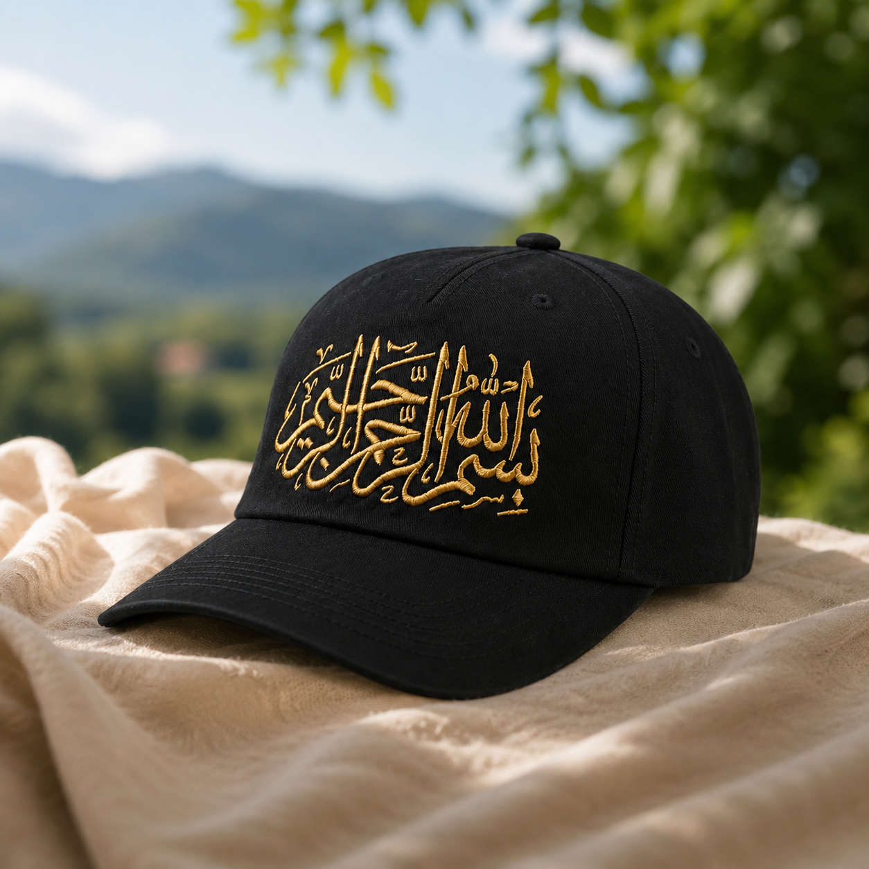 Premium Arabic Embroidery Unisex Baseball Cap – 100% Cotton Adjustable Hat
