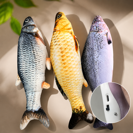 Electric Flopping Fish Cat Toy – USB Rechargeable Interactive Plush Fish for Indoor Cats