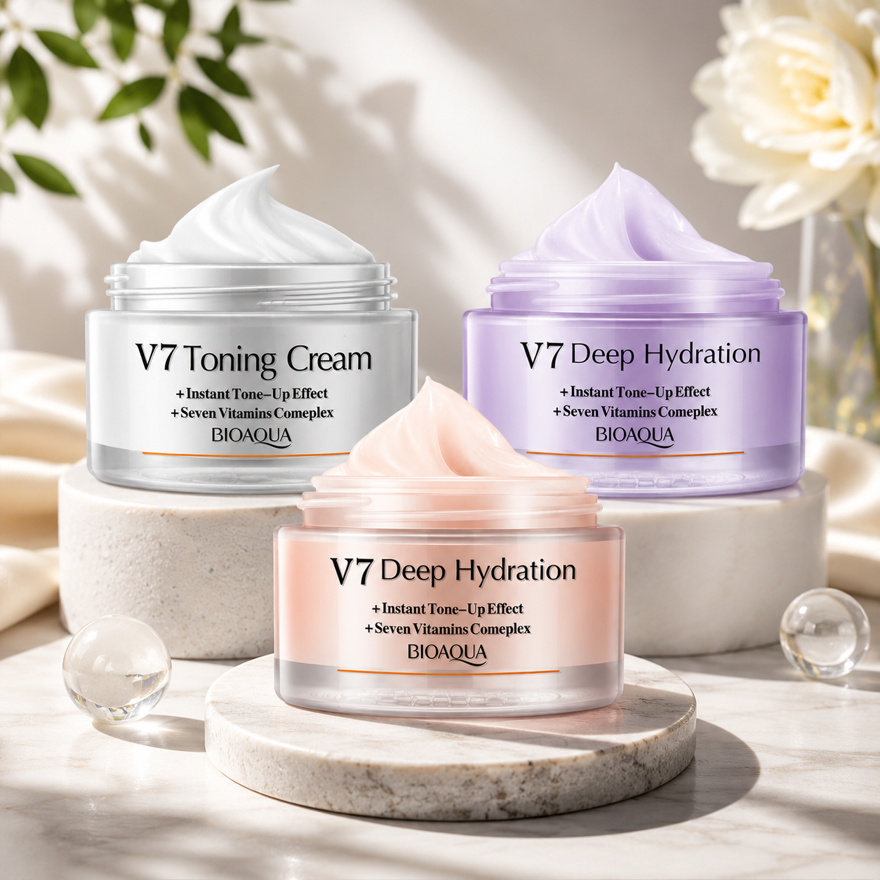 BIOAQUA V7 Toning & Deep Hydration Face Cream – Vitamin Complex Brightening & Moisturizing Cream