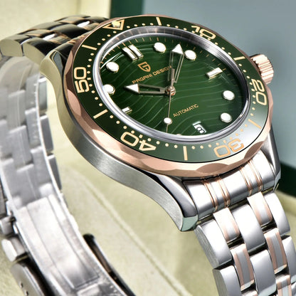 Pagani Design 2026 Automatic Mechanical Watch – Green Dial, Sapphire Crystal, Miyota 8215, Stainless Steel