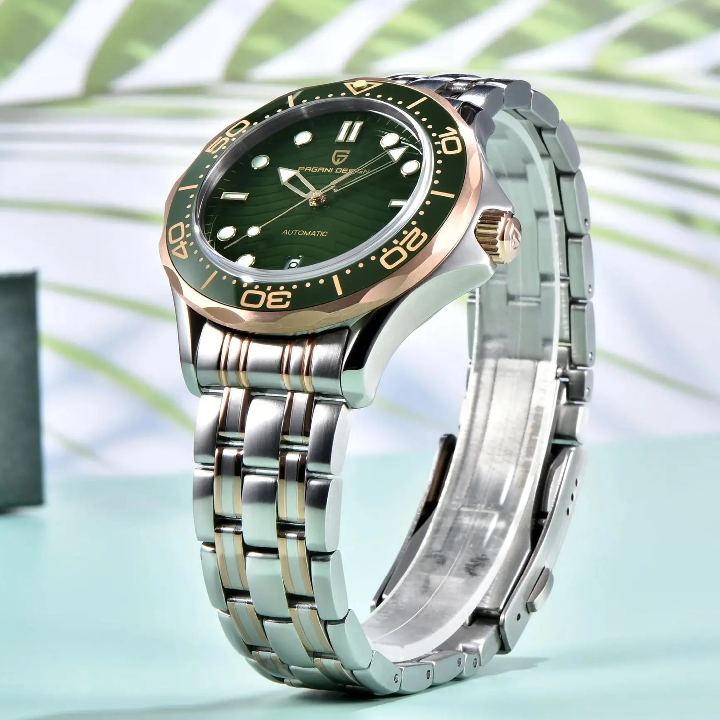 Pagani Design 2026 Automatic Mechanical Watch – Green Dial, Sapphire Crystal, Miyota 8215, Stainless Steel